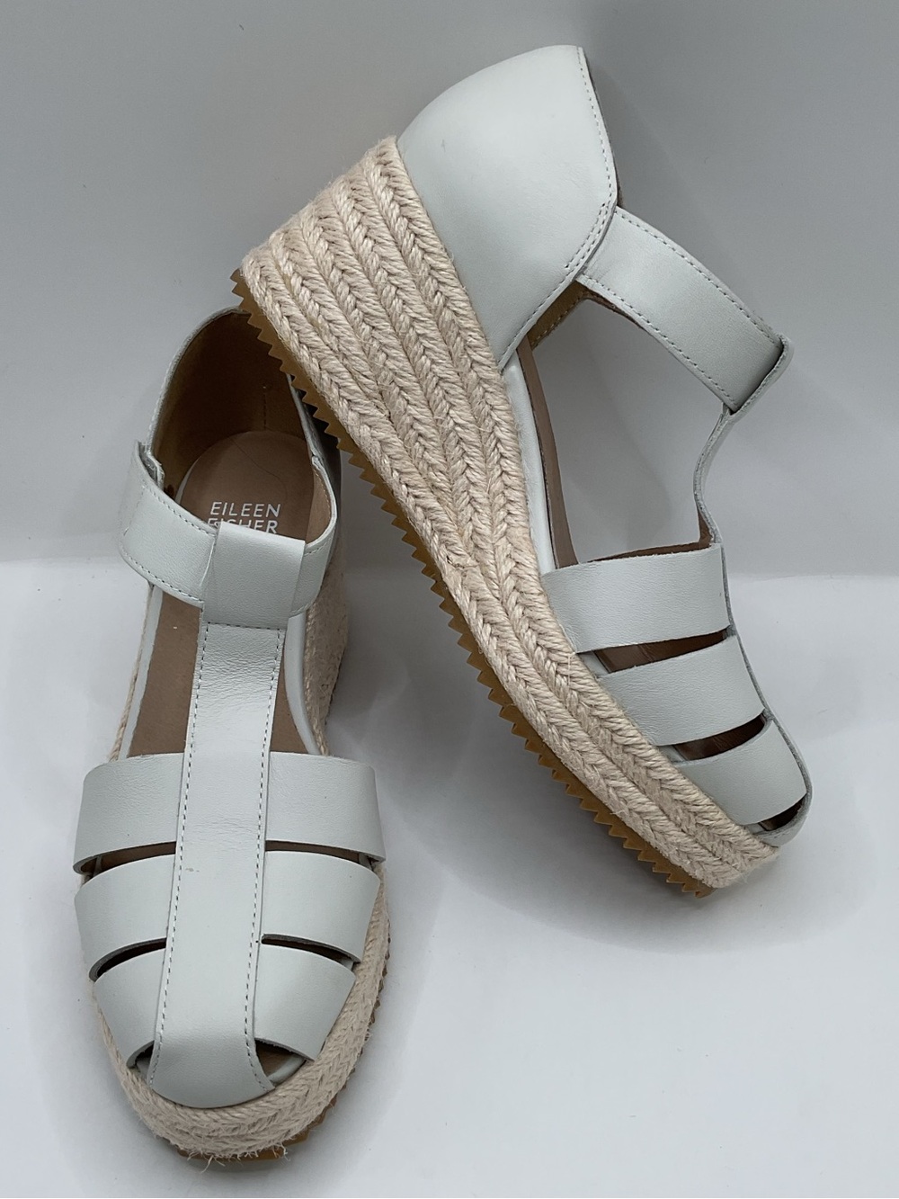 Eileen Fisher Tilly Jute Wedge Fisherman Espadrille Sandals